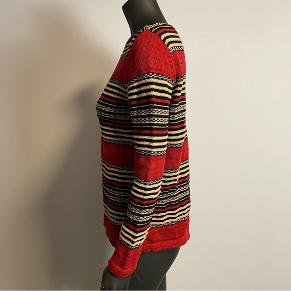 ☁️ Lauren Ralph Lauren / cotton boat neck stripped knit sweater small - Picture 3 of 7